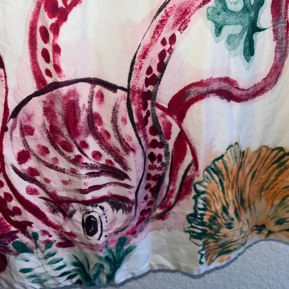 Nathalie Lete Paris Anthropologie Octopus Sea Life Print Dress White Size 4 - Picture 5 of 13